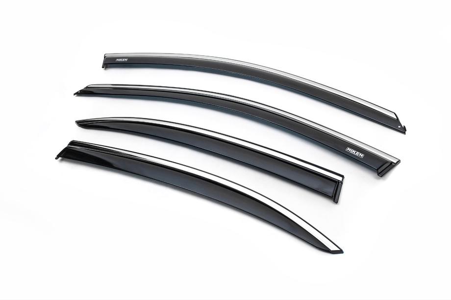 Volkswagen Jetta 2011–2018 Raamwindschermen met chroomstrip (4 stuks, Niken) Foto 4