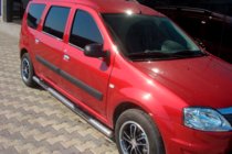 Dacia Logan MCV 2004–2014 Sidebars (2 stuks, RVS) 70 mm, met kunststof inzetstukken foto 2