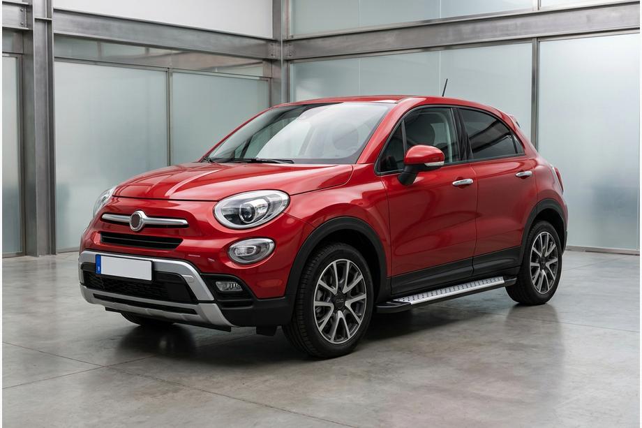 Fiat 500X 2014–2024 Side steps Allmond Grey (2 stuks, aluminium) Image
