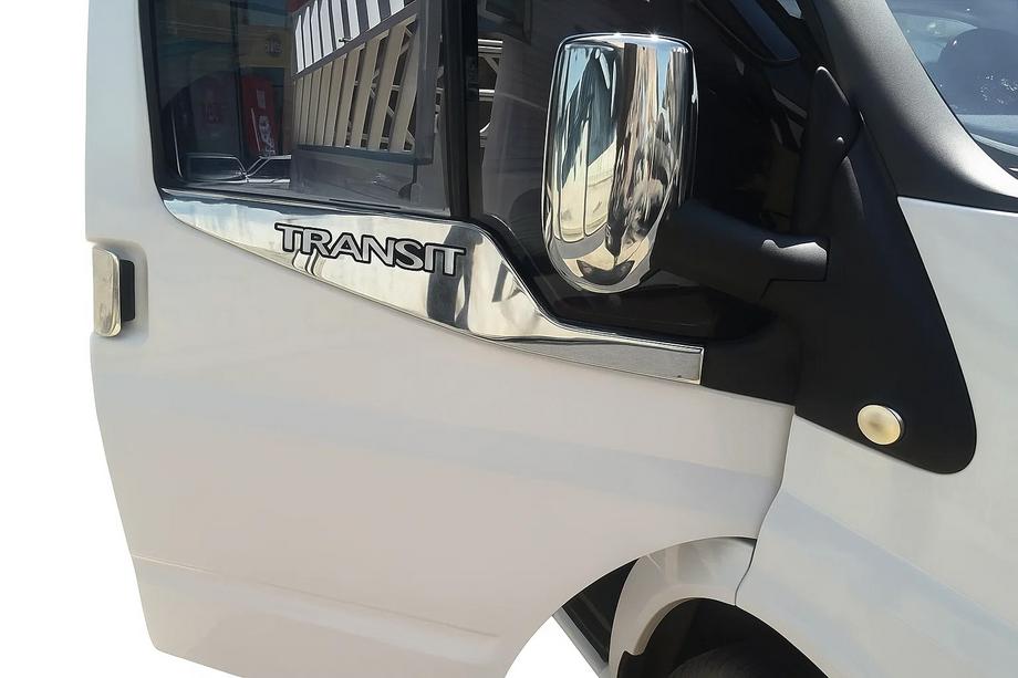 Ford Transit 2000–2014 Raamomlijsting Carmos (2 stuks, RVS) Image