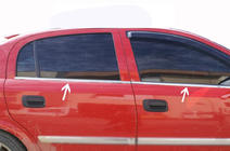 Opel Astra G Classic 1998–2012 Raamomlijsting chroom (4 stuks) foto 2