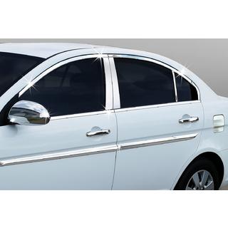 Complete raamlijstenset (14-delig, RVS) Hyundai Accent 2006–2010 foto 1