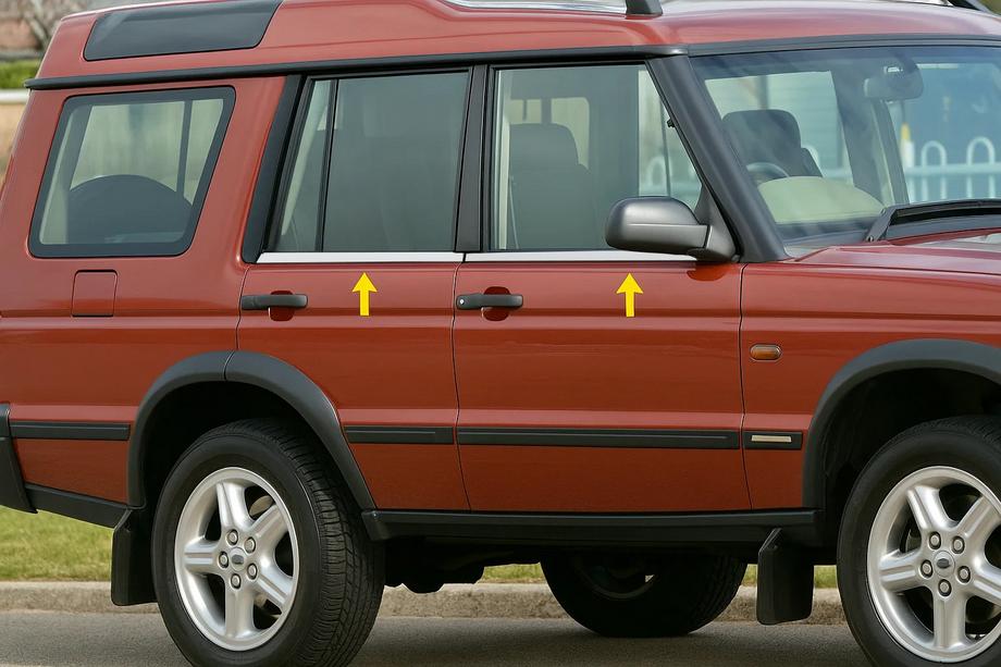 Land Rover Discovery II 1998–2004 Raamomlijsting (4 stuks, RVS) Image