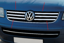 Volkswagen T5 Multivan 2003–2010 RVS sierlijsten voor grille (6-delig) foto 1