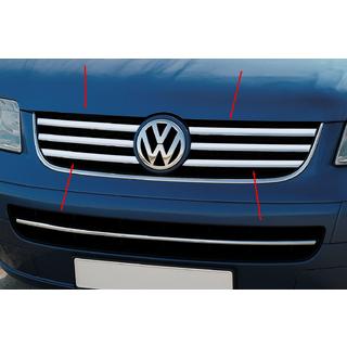 RVS sierlijsten voor grille (6-delig) Volkswagen T5 Caravelle 2004–2010 foto 3