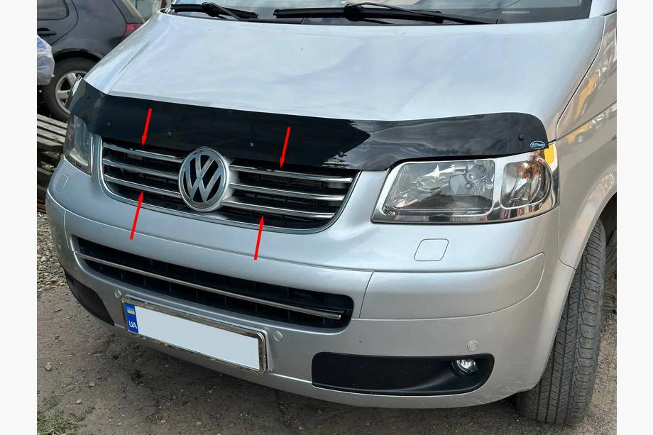 Volkswagen T5 Caravelle 2004–2010 RVS sierlijsten voor grille (6-delig) Image