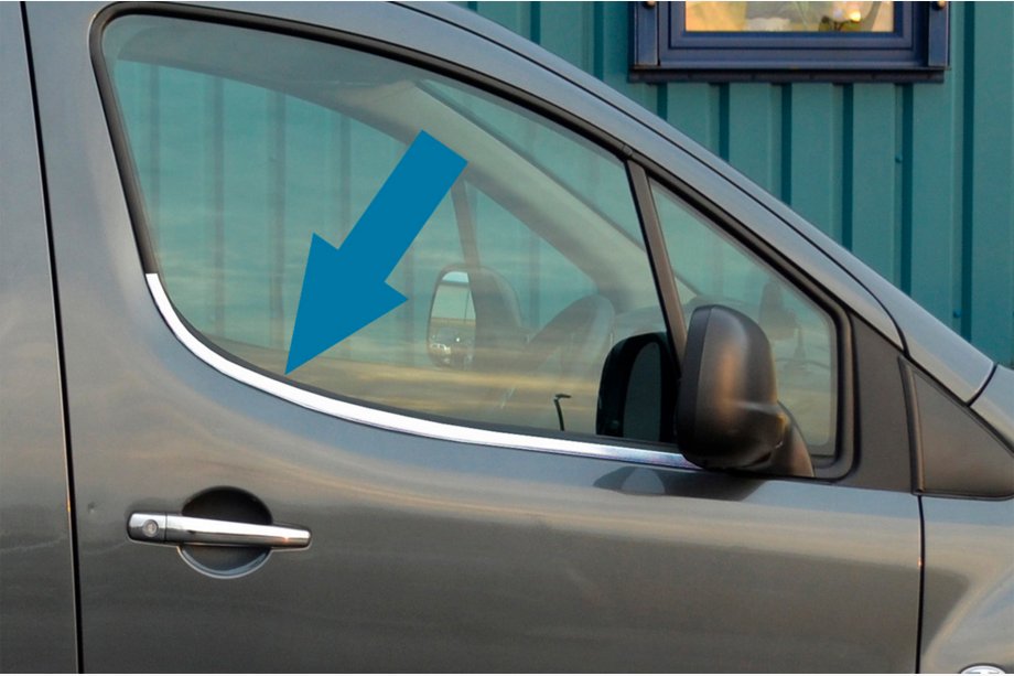Peugeot Partner Tepee 2008–2018 Raamomlijsting (2 stuks, RVS) OmsaLine - Italiaans roestvrij staal Image