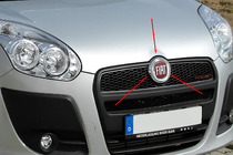 Fiat Doblo II 2010–2022 Chromen houder voor voorembleem (RVS) foto 1