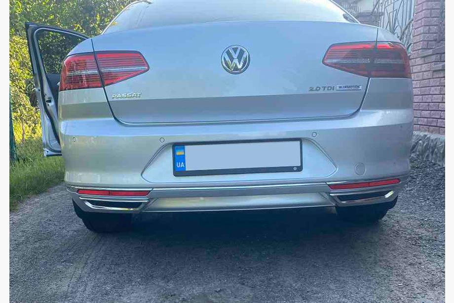 Volkswagen Passat B8 2015–2023 Sierstukken uitlaatimitatie SD/SW (2015-2018, 2 stuks, RVS) S-Design - Italiaans roestvrij staal Foto 2