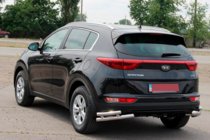 Kia Sportage 2015–2021 Dubbele achterhoekbescherming AK003-подвійний (RVS) foto 4