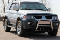 Mitsubishi Pajero Sport 1996–2007 Bullbar QT006 (RVS) foto 1