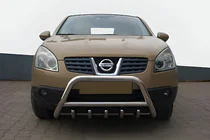 Nissan Qashqai 2010–2014 Voorste bullbar WT003 (RVS) foto 1