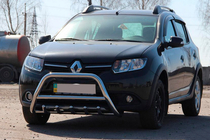 Renault Sandero 2013–2022 Voorste bullbar WT003 (RVS) 60 mm foto 1
