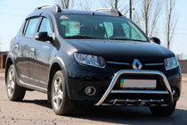 Renault Sandero 2013–2022 Voorste bullbar WT003 (RVS) 60 mm foto 3