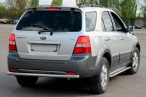 Kia Sorento I BL 2002–2009 Achterbeschermbeugel AK002 (RVS) foto 2