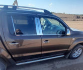 Volkswagen Amarok 2010–2022 Raamomlijsting (4 strips, RVS) Carmos - Turks staal foto 3