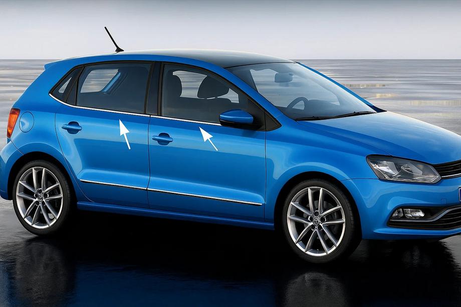 Volkswagen Polo 2010–2017 Raamomlijsting HB (6 stuks, RVS) Image