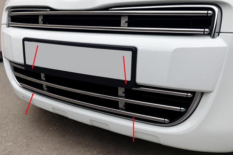 Peugeot Partner Tepee 2008–2018 Eendelige grille (RVS) 2012+ Image