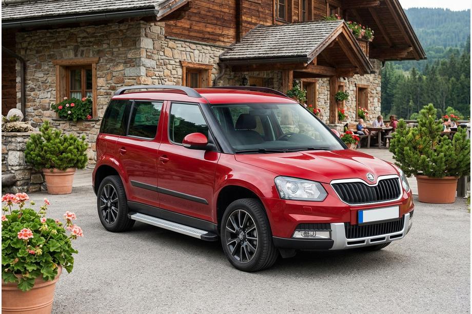 Skoda Yeti 2009–2017 Zijtreden Maya V2 (set van 2, aluminium) Image