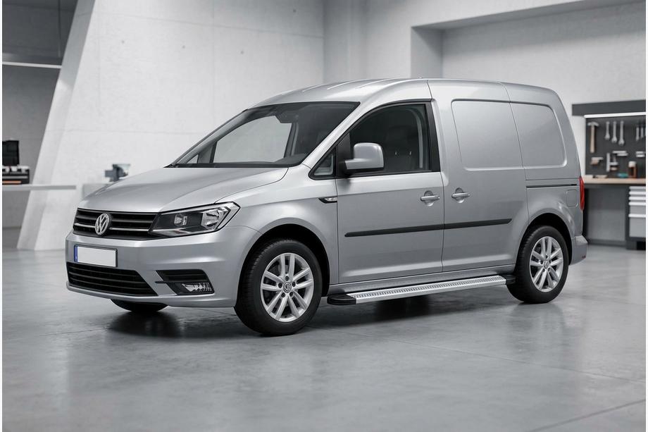 Volkswagen Caddy 2015–2020 Side steps Maya V2 (2 stuks, aluminium) Standaard basis Image