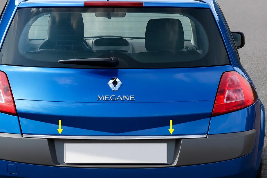 Renault Megane II 2004–2009 RVS kofferbakrand HB, Carmos - Turks staal Image