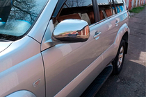 Toyota Land Cruiser Prado 120 2002–2009 RVS spiegelkappen (set van 2) Carmos - Turks staal foto 4