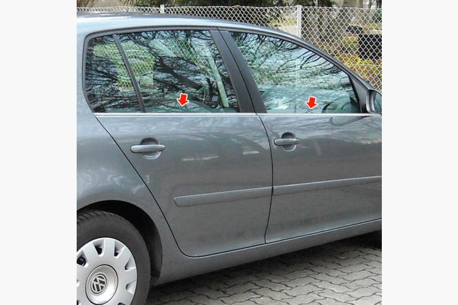 Volkswagen Golf 5 2003–2009 Buitenste raamomlijsting (4-delig, RVS) Image