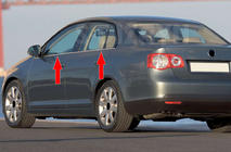 Volkswagen Jetta 2006–2011 Buiten raamomlijsting set (4-delig, RVS) OmsaLine - Italiaans roestvrij staal foto 1