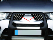 Mitsubishi L200 2006–2015 Sierlijsten voor radiateurgrille (14-delig, RVS) foto 2