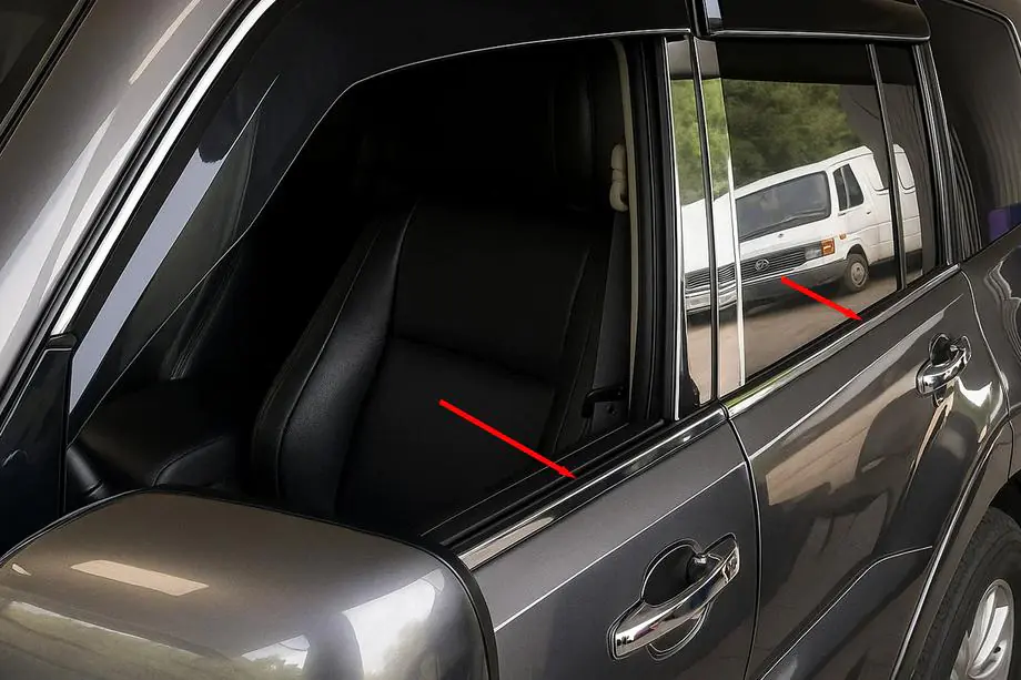 Mitsubishi Pajero Wagon IV 2006–2021 Raamomlijsting (4 stuks, RVS) Image