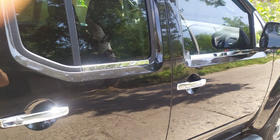 Nissan Navara 2006–2015 Buitenste raamlijstomlijsting RVS (set 4 stuks) foto 5