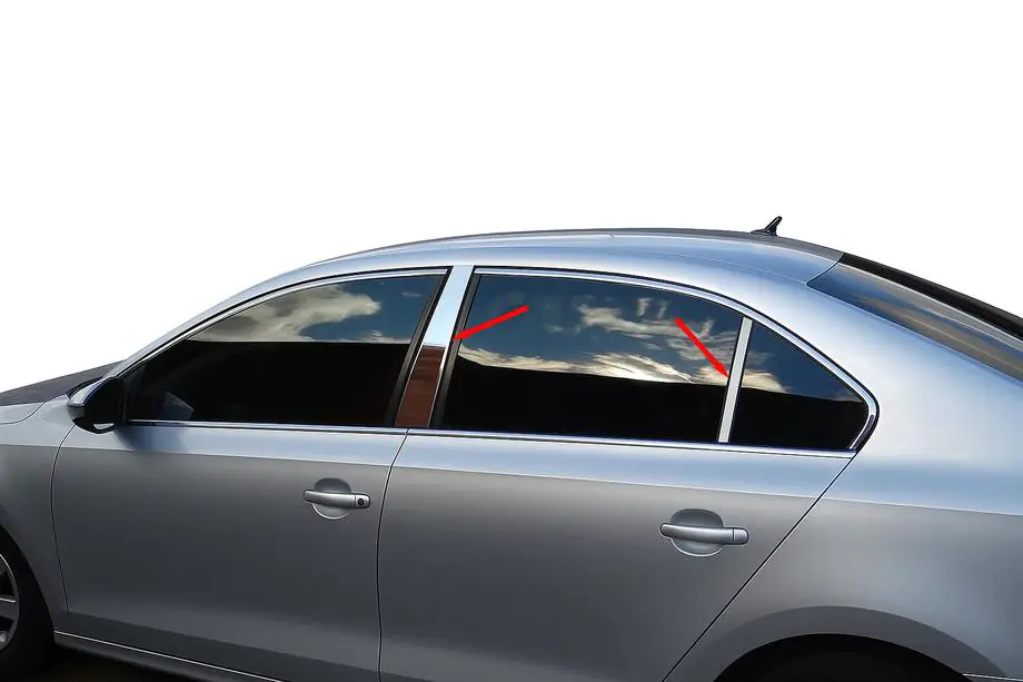 Volkswagen Jetta 2011–2018 Deurstijllijsten (RVS) Image