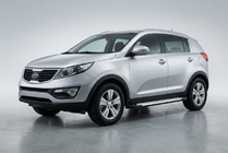 Kia Sportage 2010–2015 Zijsteps Allmond Grey (2 stuks, aluminium) foto 1