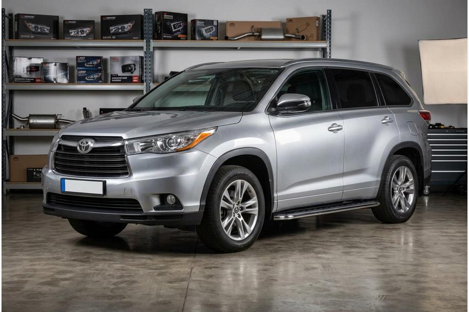Toyota Highlander 2013–2019 Maydos V1 side steps (set van 2, aluminium/RVS) Image