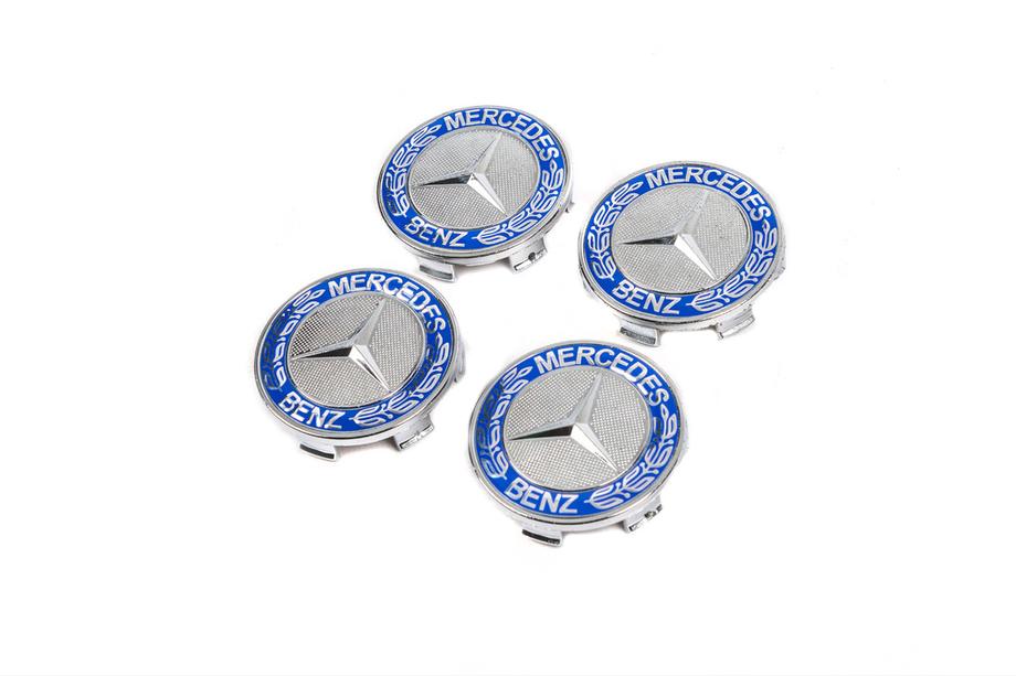 Mercedes-Benz Velgcenterkappen 71/75 mm zonder ring (4 stuks, blauw V2) Foto 4