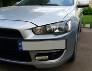 Mitsubishi Lancer X 2008– Kentekenplaathouder (kunststof) Mat zwart foto 2