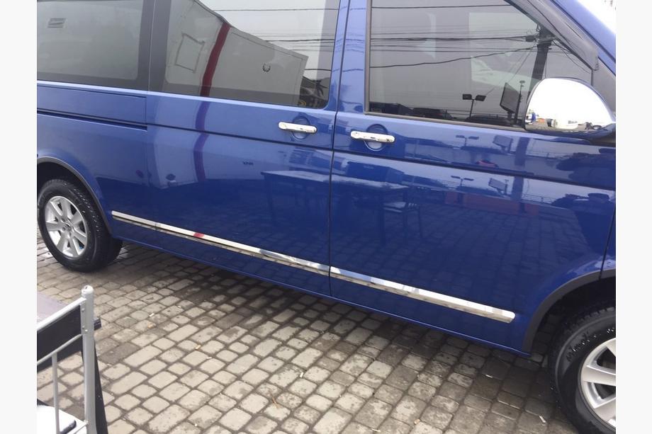 Volkswagen T6 2015–2024 Deurstrips (RVS, chroom) 1 deur, korte versie, OmsaLine - Italiaans roestvrij staal Foto 7