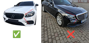 Mercedes E-сlass W213 2016–2023 Diamond Black voorgrille (voor Avantgarde/AMG-Line/E43 AMG/E53 AMG 2016-2020) foto 5