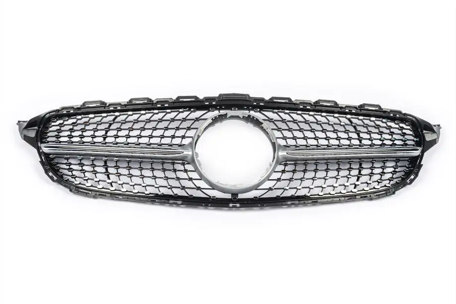 Mercedes C-klasse W205 2014–2021 Voorgrille Diamond Silver (voor Avantgarde/AMG-Line/C43 AMG) Foto 10