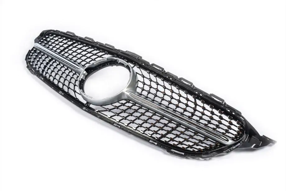 Mercedes C-klasse W205 2014–2021 Voorgrille Diamond Silver (voor Avantgarde/AMG-Line/C43 AMG) Foto 9