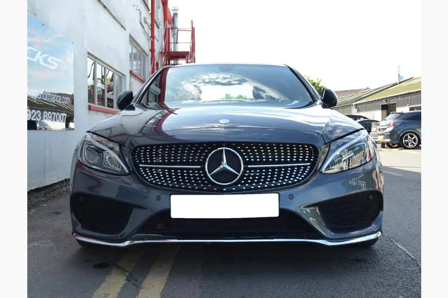 Mercedes C-klasse W205 2014–2021 Voorgrille Diamond Silver (voor Avantgarde/AMG-Line/C43 AMG) Foto 19