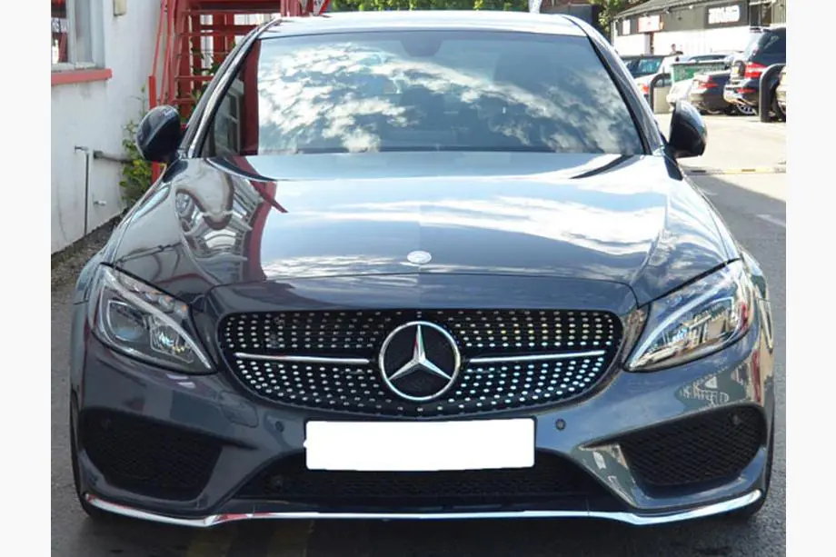 Mercedes C-klasse W205 2014–2021 Voorgrille Diamond Silver (voor Avantgarde/AMG-Line/C43 AMG) Foto 20