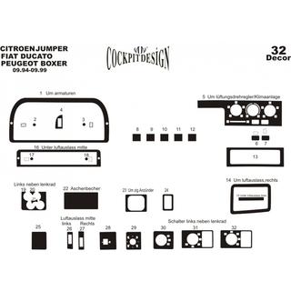 Dashboard sierlijsten (Meric, 1995-2002) Fiat Ducato 1995–2006 foto 3