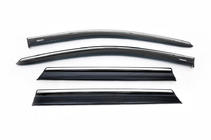 Nissan Qashqai 2014–2021 Raamdeflectoren met chroomstrip (Niken, set van 4) foto 4