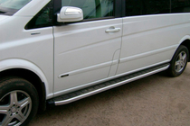 Mercedes Vito/V-klasse W447 2014– Fullmond side steps (2 stuks, aluminium) foto 2
