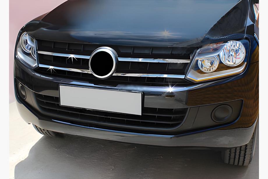 Volkswagen Amarok 2010–2022 Grille sierlijsten 2010-2016 (smalle strips, 4 stuks, RVS) Foto 2