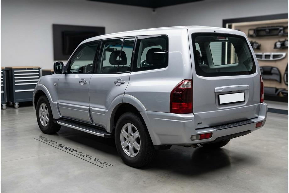Mitsubishi Pajero Wagon III 1999–2006 Fullmond side steps (set van 2, aluminium) Image