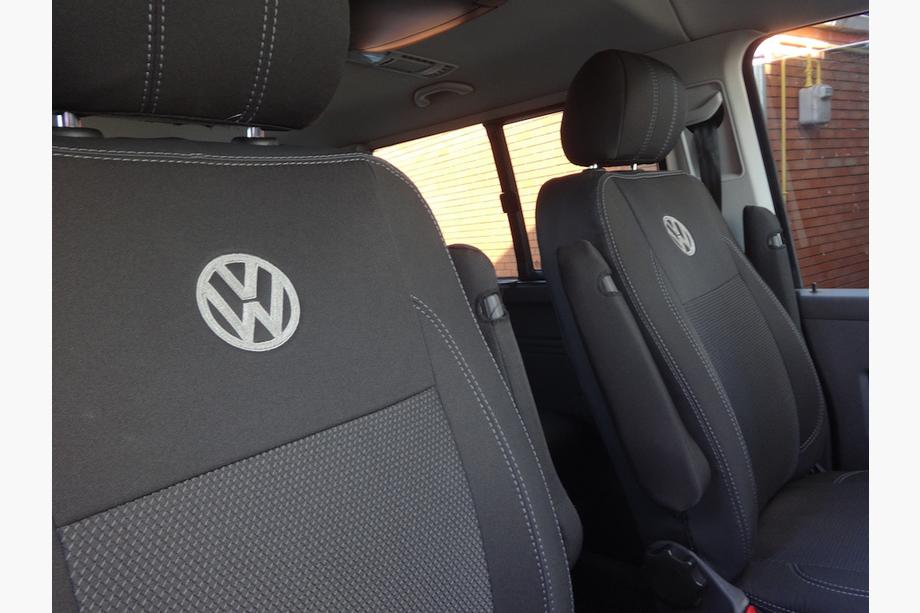 Volkswagen T5 Caravelle 2004–2010 Autostoelhoezen (kunstleer en stof, Premium) Foto 12