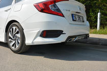 Honda Civic Sedan X 2016–2021 Hoekstukken voor achterbumper (spuitklaar) foto 1
