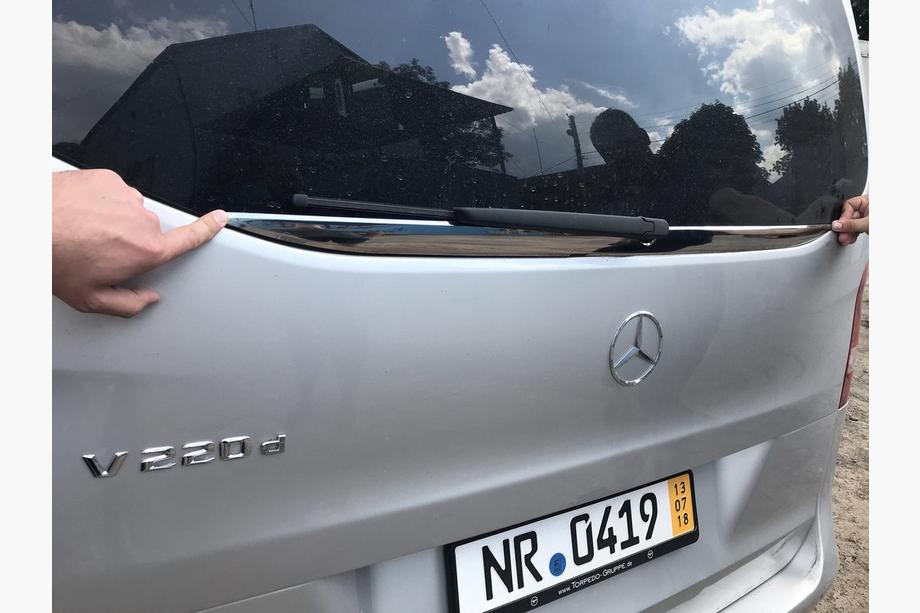 Mercedes Vito/V-klasse W447 2014– Sierlijst achterruit (kleine ruit) (RVS) OmsaLine - Italiaans roestvrij staal Foto 6
